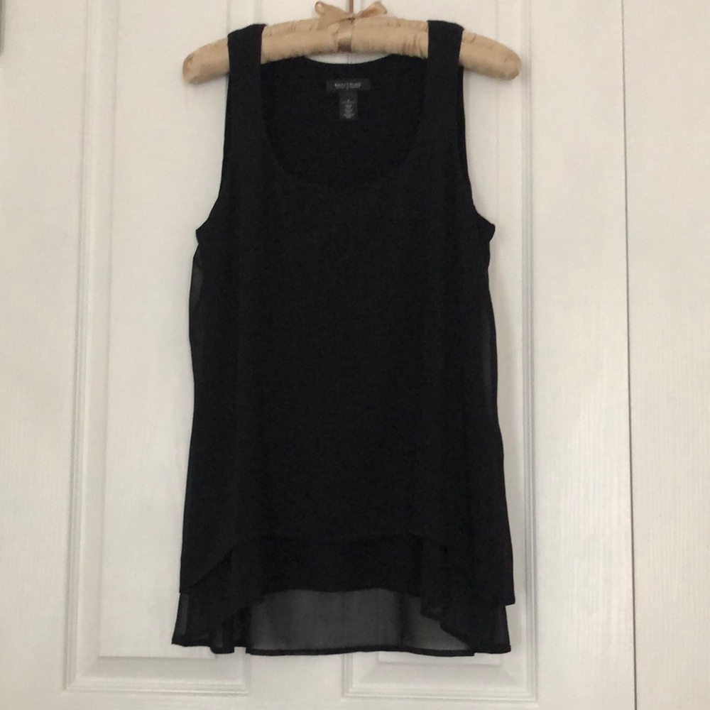 WHBM Sleeveless Black flowy top Small